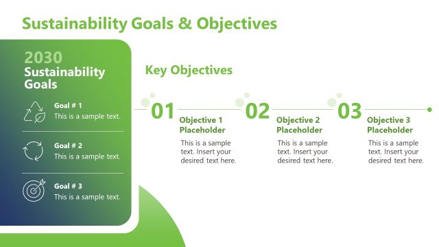 Sustainability Strategy Slide for Goals and Objectives
