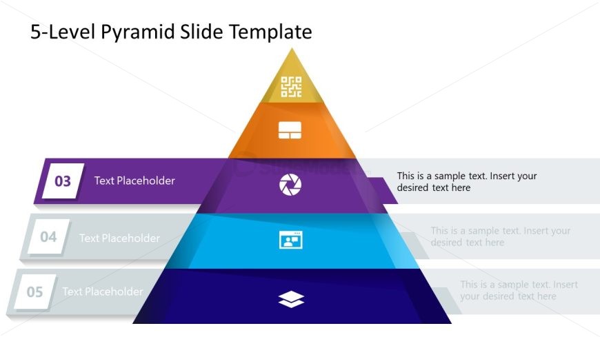 Editable 5-Level Pyramid PowerPoint Slide