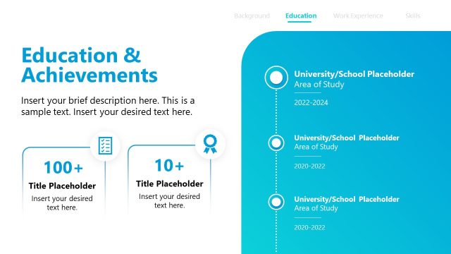 Customizable About Me Template – Education Slide