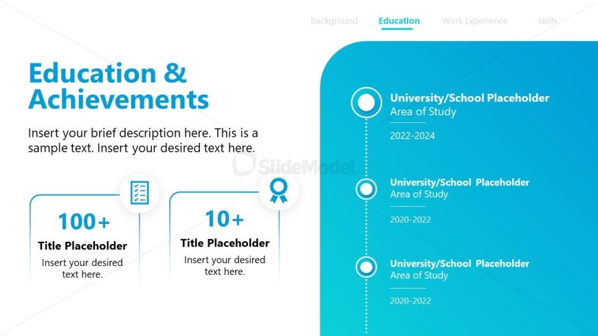 Template for About Me Resume PPT Presentation