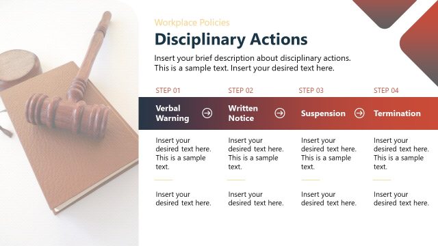 Disciplinary Actions Slide for Staff Handbook Template