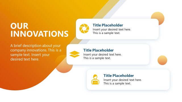 Our Innovations Slide with Graphical Icons