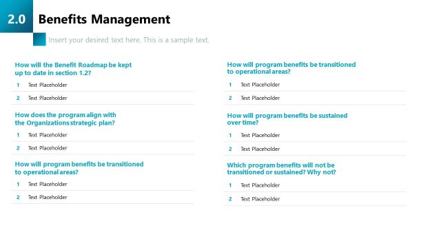 Program Management Presentation Slide – Benefits Management