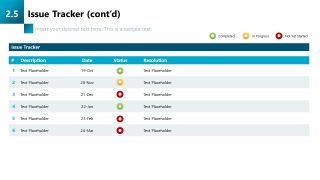 Program Management PPT Slide for Issue Tracker