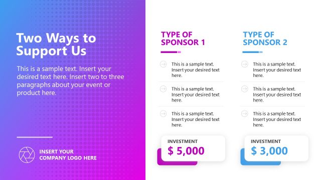 Two Ways to Support Us Slide for Sponsorship PPT Template