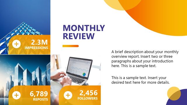Monthly Review Slide – Social Media PPT Template