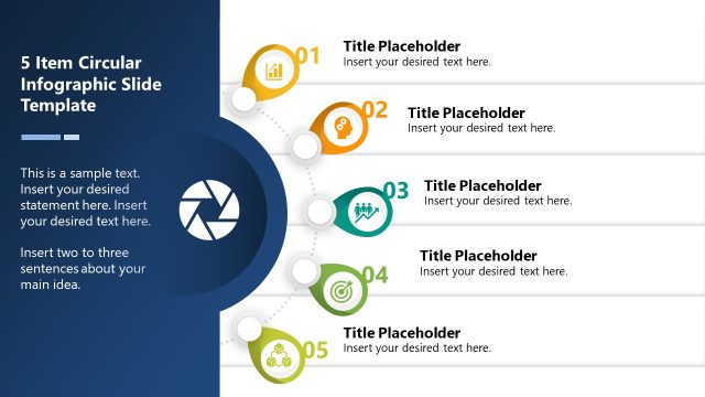 5-Item Circular Infographic Slide Template for PowerPoint