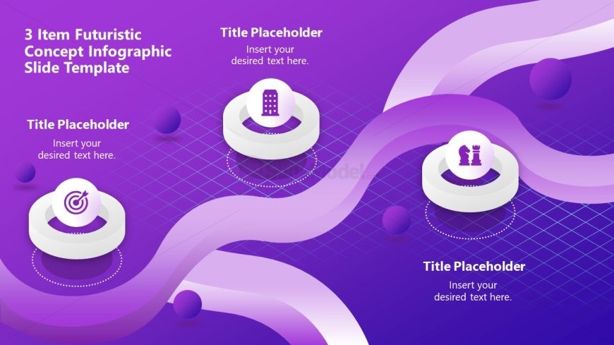 Customizable 3-Item Futuristic Slide PPT Template
