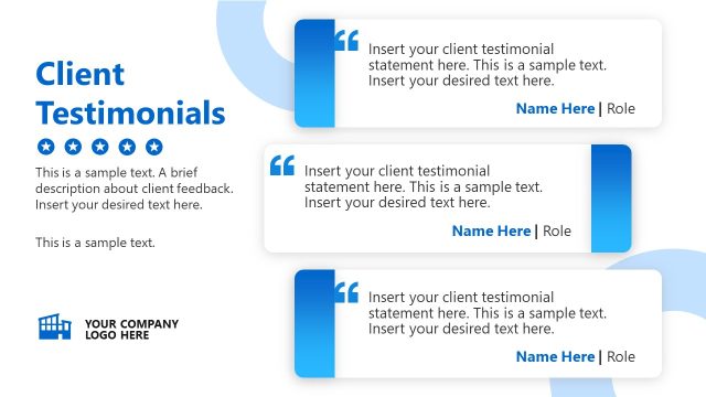Company Profile Template – Client Testmonials Slide