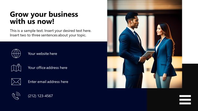 Contact Us Slide – Business Executive Presentation