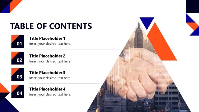 Table of Contents Slide – Geometric Business Presentation