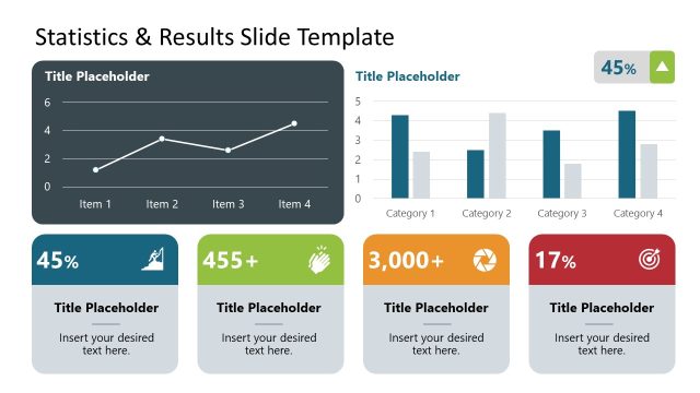 Statistics & Results PPT Template with Line Chart