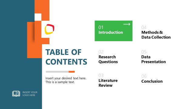 Table of Contents Spotlight PPT Slide