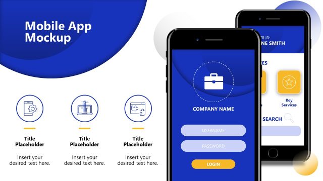 Presentation Slide for Mobile App Mockup