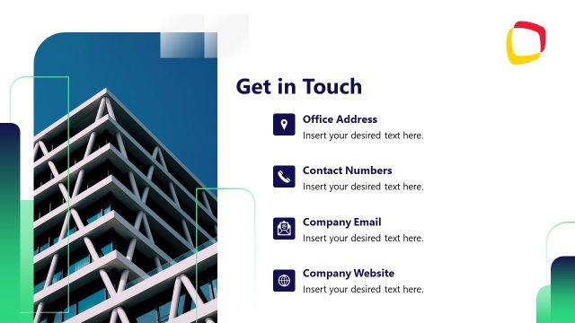 Editable Get in Touch Slide – Professional Pitch Deck Template