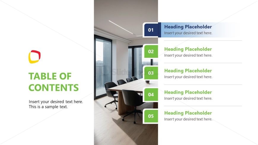 Editable Table of Contents Template for Presentation 