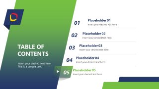 Editable Table of Contents Template Slide