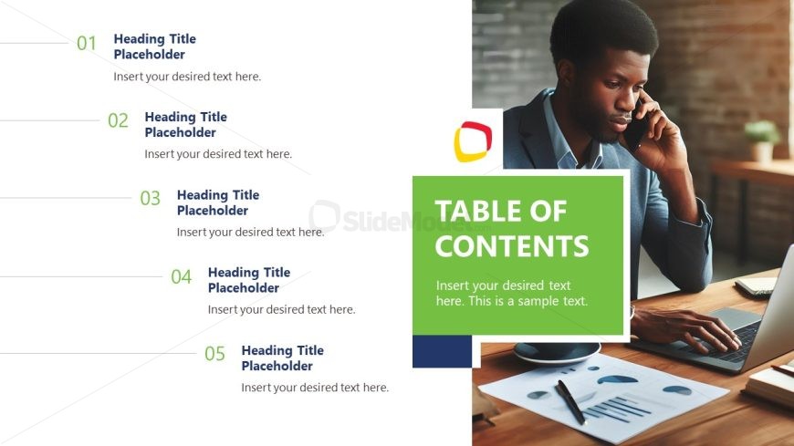 Animated Table of Contents Slide Layouts Template Slide