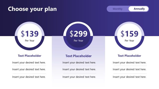 Annual Pricing Table Slide – IT Playbook Template