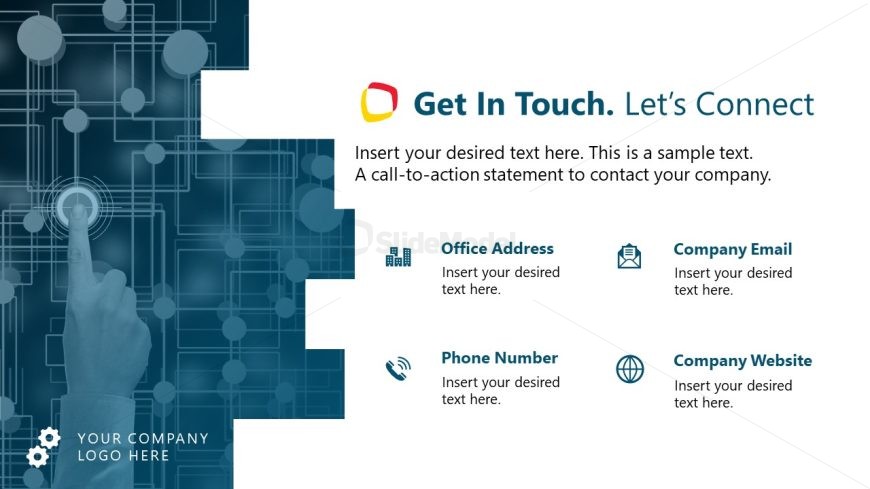 PPT Slide for Presenting Contact Us Details