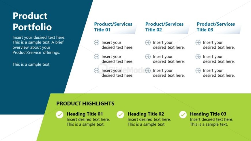 Product Portfolio Template Slide 