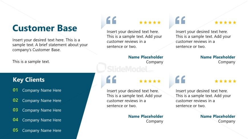 Customer Feedbacks Slide - Company Overview Template 