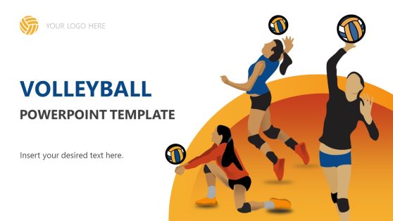 Editable Volleyball Slide Template 