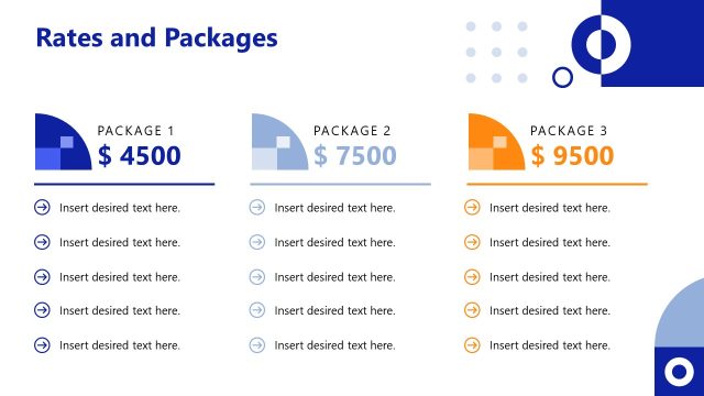 Rates and Packages PowerPoint Slide