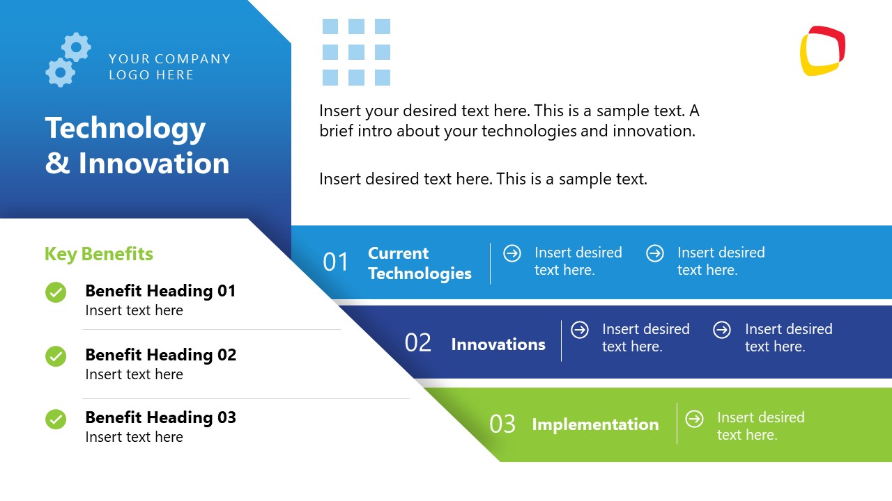 Technology and Innovation Template Slide