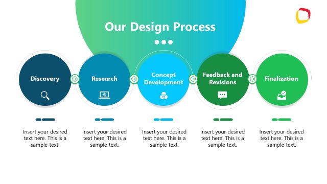 5-Step Diagram for Design Process Presentation