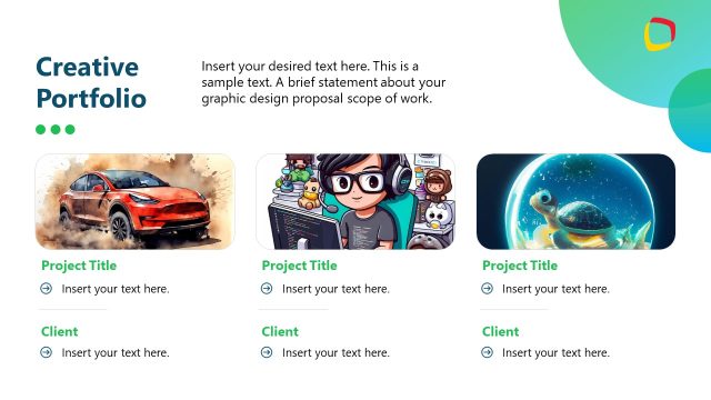 Portfolio Slide for Graphic Design Proposal Template