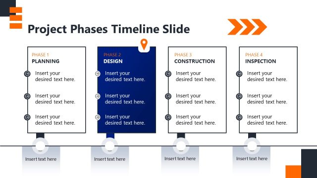 Editable Project Phases Timeline Diagram Slide