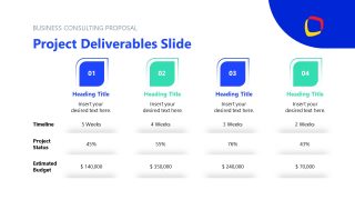 Consulting Proposal Presentation Project Deliverables Slide