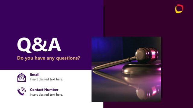 Q&A PPT Slide – Law Case PPT Template