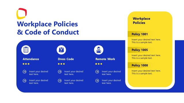 Workplace Policies & Code of Conduct PPT Slide