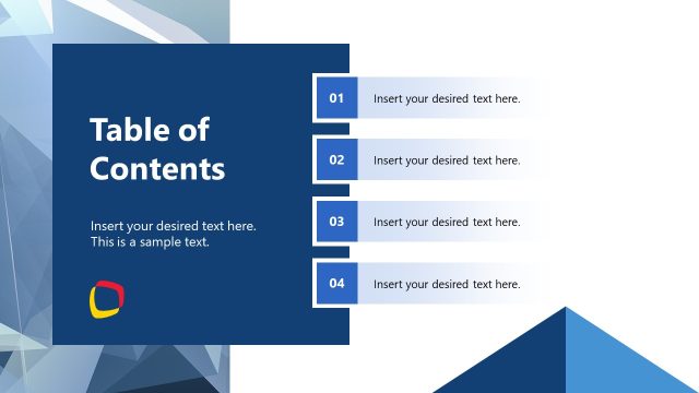 Table of Contents Slide – Competitive Analysis Template
