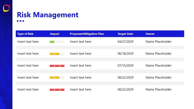 Risk Management PPT Template Slide