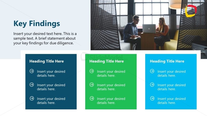 Key Findings Slide - Due Diligence Template 