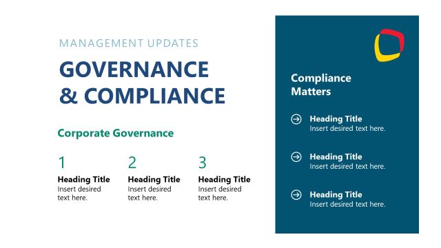Governance & Compliance Presentation – Board Meeting PPT Template