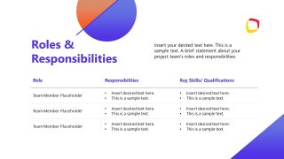 Creative Table Slide for Role & Responsibilities Presentation