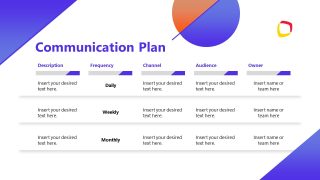 Creative Presentation Slide for Communication Plan Discussion