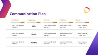 Communication Plan Slide wih Table Diagram 