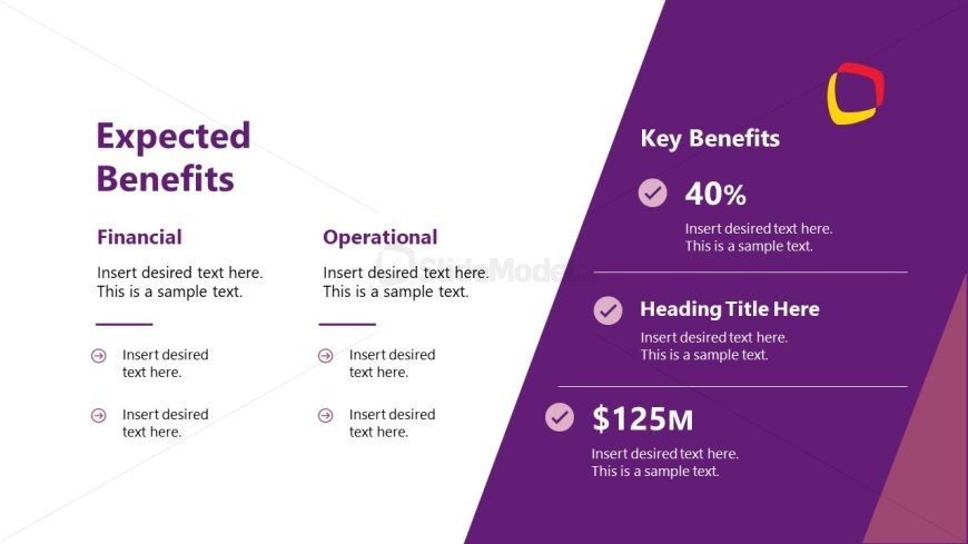 Expected Benefits Slide - Process Improvement Template