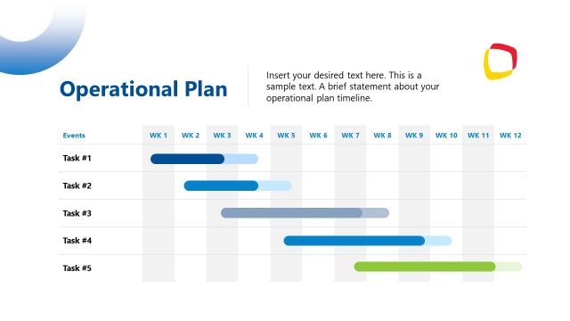 Operational Plan Slide with Progress Chart
