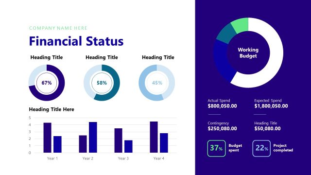 Financial Status Slide with Charts