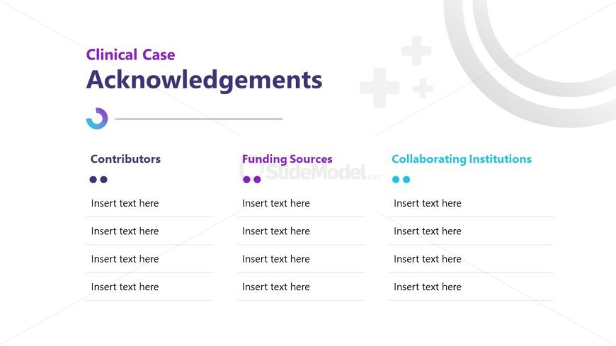 PPT Slide Template for Acknowledgements of Clinical Case Presentation