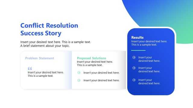 Conflcit Resuolution Success Story -Conflict Resolution Template