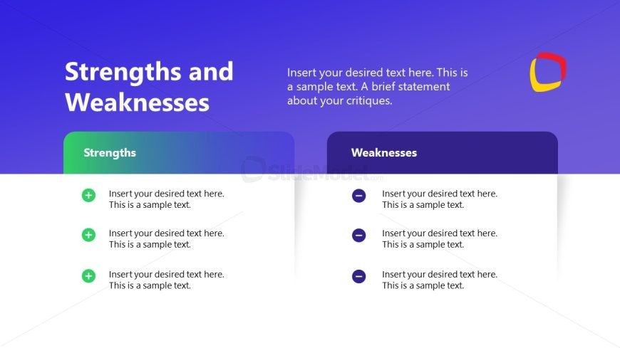 Slide for Strengths & Weaknesses Presentation