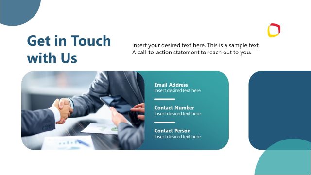Get in Touch Slide for Fintech Banking Presentation