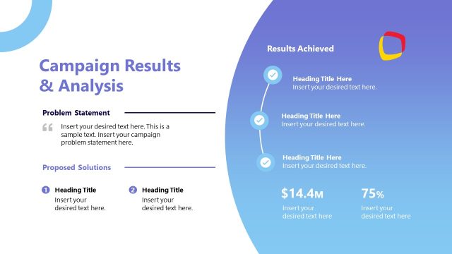 Campaign Results & Analysis Slide – Communication Strategy Progress Template